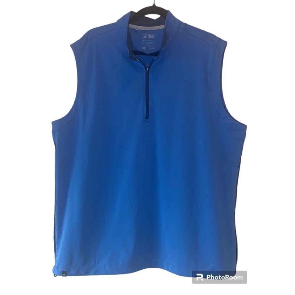 Adidas Women's Blue Half-Run Zip Climacool Sleeveless Tank Top Size XL
